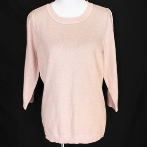 New York & Company Sweater Sz L Pink